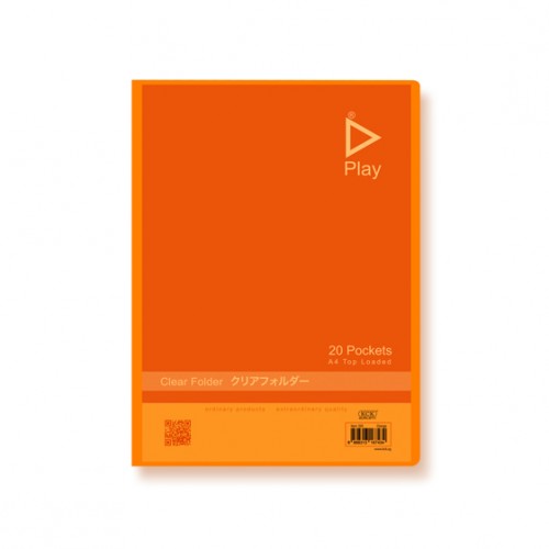 KCK "PLAY" 20P CLEAR BOOK- ORANGE