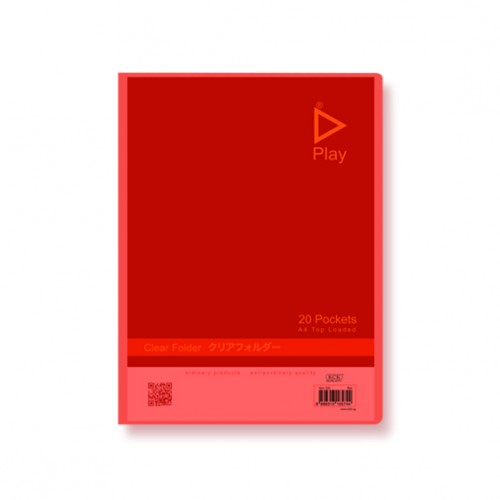 KCK "PLAY" 20P CLEAR BOOK- RED