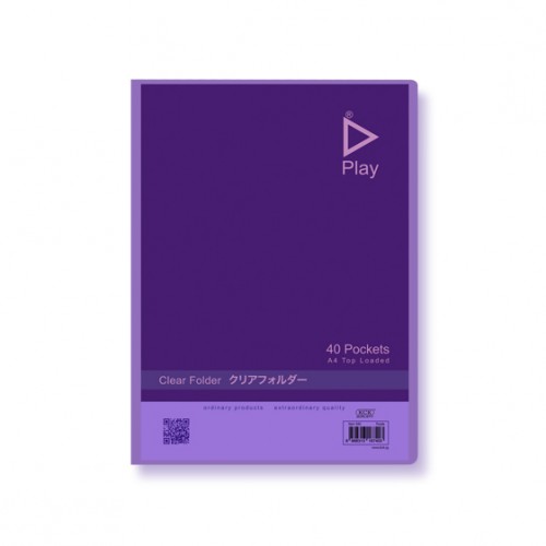 KCK "PLAY" 40P CLEAR BOOK- PURPLE