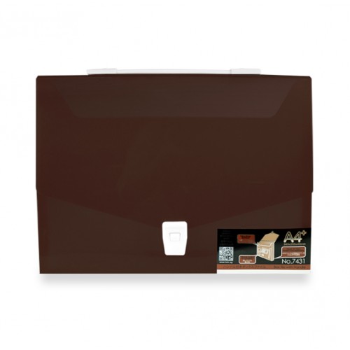 KCK PLAY BOX FILE W/HANDLE- BROWN