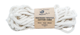 Macrme Twisted Cord Natural 6Mm  3Ply 25Mtr