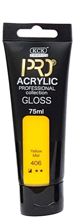 Acrylic Pro 75 ML-  Yellow Mid