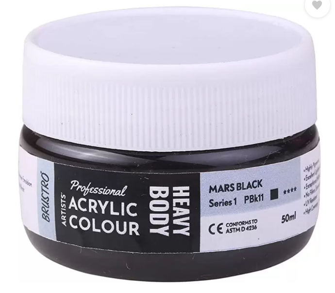 Acrylic Color Heavy Body 50ml Series - 1 Mars Black