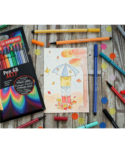 [0319082] Fibre-Tip Pen 68 Premium Arty 18Color