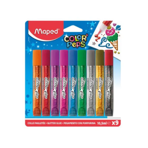 [0230993] Glitter Glue Colour Peps 10.5ml Blister - 9 Colours