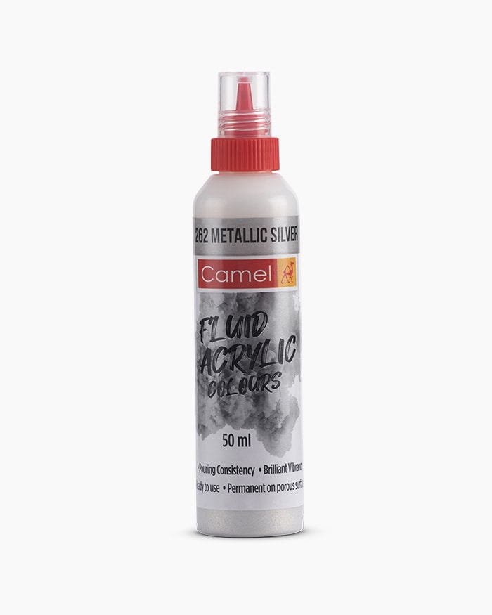 Fluid Acrylic Colour Metallic Silver 50ml
