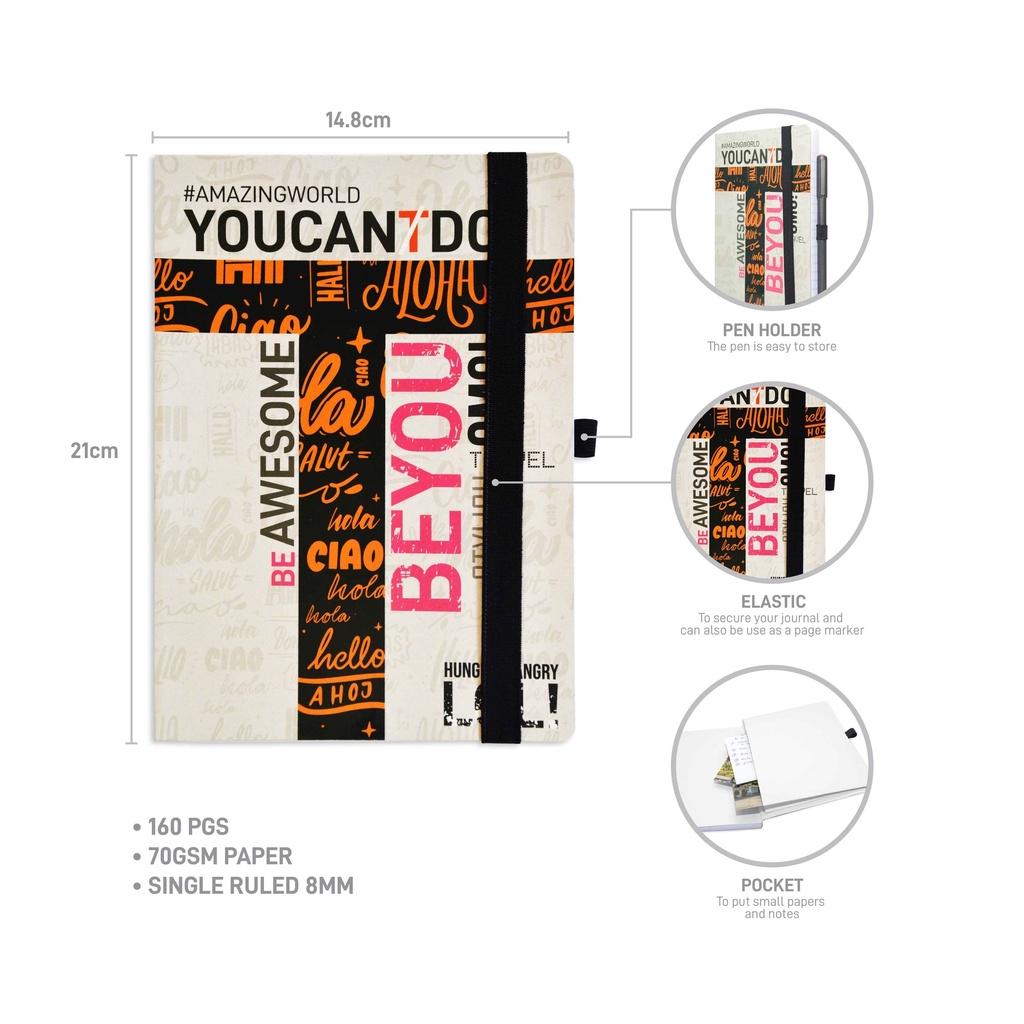 Journal BEVIBE Typo 160 Pages