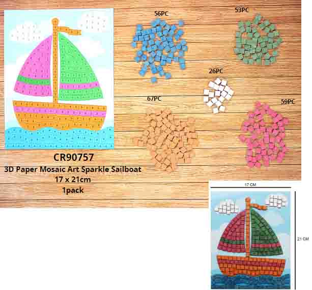3D Paper Mosaic Art - Sailboat21 x 17cm 1pack