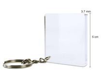 Acrylic Key Chain - Square 3.7mm Thickness Approx 5x5cm 4pc Little Birdie