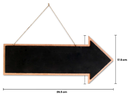 Hanging Chalkboard - Arrow (Black Board 3mm) (Arrow 5.5mm Thickness) Approx H17.5 x L39.5cm