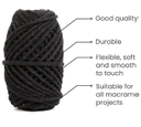 Cotton Twisted Cord - Black 3mm, 3ply, 25mtr