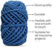 Cotton Twisted Cord - Fushion Blue 3mm, 3ply, 25mtr