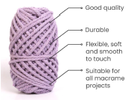 Cotton Twisted Cord - Lavender 3mm, 3ply, 25mtr