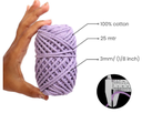 Cotton Twisted Cord - Lavender 3mm, 3ply, 25mtr