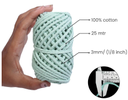 Cotton Twisted Cord - Sea Green 3mm, 3ply, 25mtr