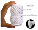 Cotton Twisted Cord - Milky White 3mm, 3ply, 25mtr