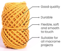 Cotton Twisted Cord -Mango Yellow 3mm, 3ply, 25mtr