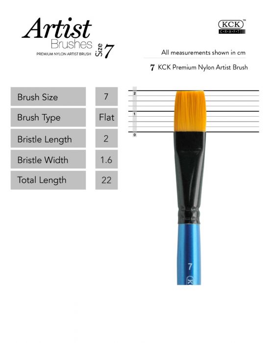 Kck Golden Nylon Brush Flat-  #7
