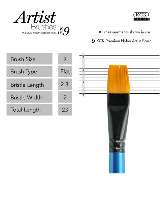 Kck Golden Nylon Brush Flat-  #9