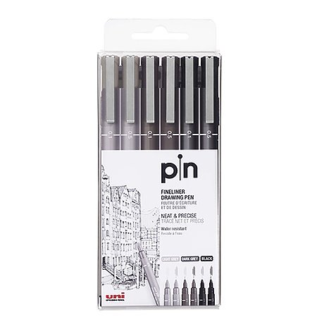 Pen Uni Pin- Sepia- Black Set-3