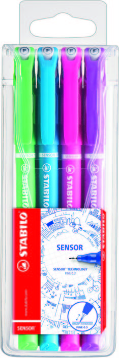 Pen Fine Liner Point 0.3 4 Colours Wallet
