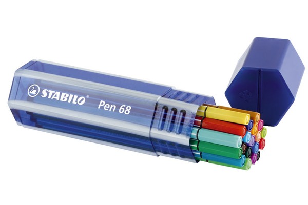 Pen Fineliner 1mm 68 Big Pens Box 20 Colours Case