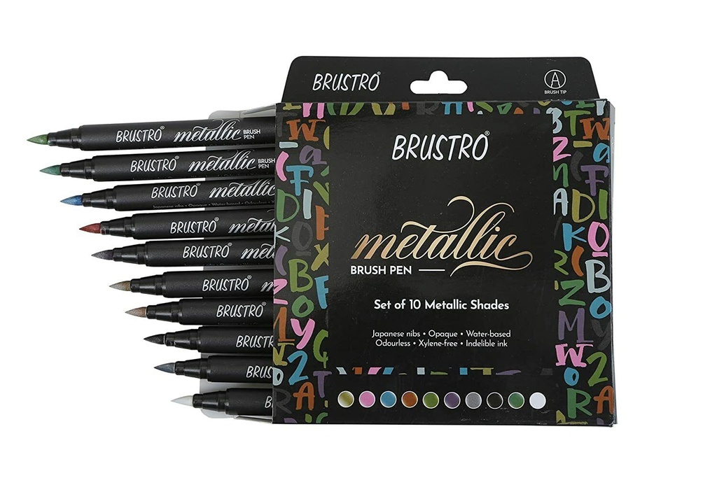 Pen Metallic Brush Pen Set 10