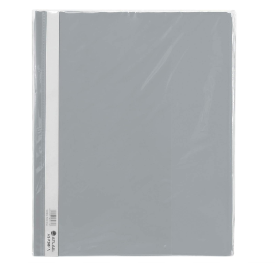 Flat File PP A4 thick w/pkt GY