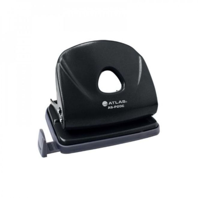 Puncher Ergonmic shaped 2-hole 20 sheets Black