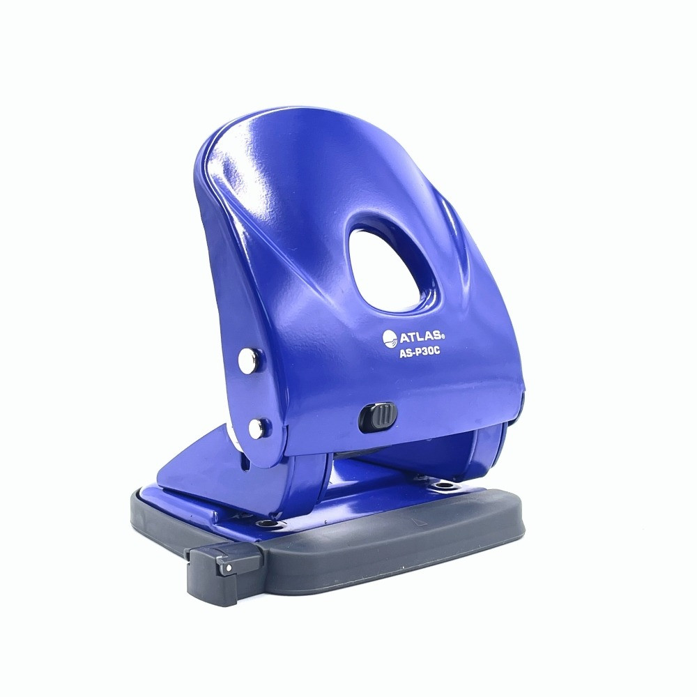 Puncher Ergonmic shaped 2-hole 30 sheets Blue