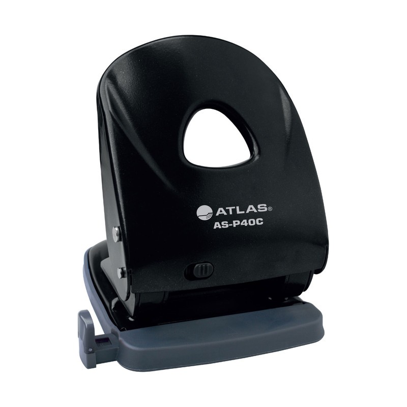 Puncher Ergonmic shaped 2-hole 40 sheets Black
