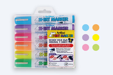 T Shirt Marker Artline Neon Wallet of 6