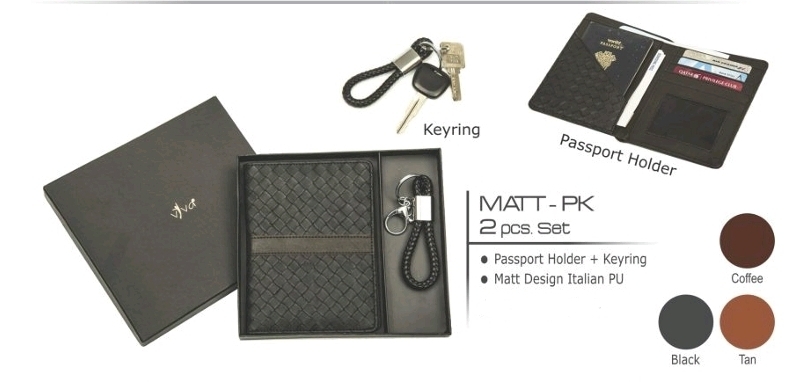 Gift Set-Matt - Passport Holder + Key Ring