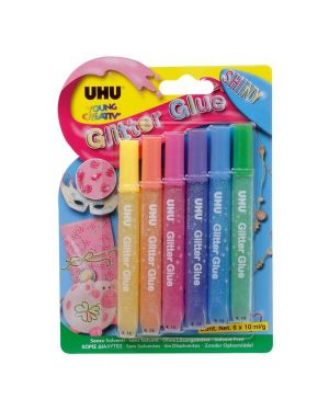 Glitter Glue Shiny/Blister 6 x 10ml