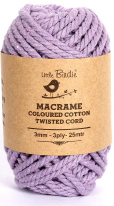 Cotton Twisted Cord - Lavender 3mm, 3ply, 25mtr