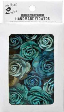 HANDMADE FLOWERS - WHITNEY AQUA MEDLEY 14PC