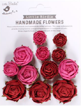 Handmade Flowers -English Roses Candy Mix 12pc
