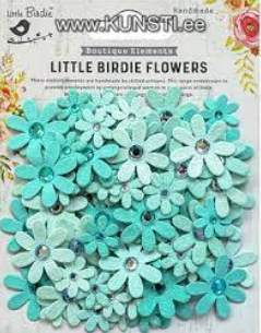 HANDMADE FLOWERS - SPARKLE FLORETTES ARETIC ICE 80PC