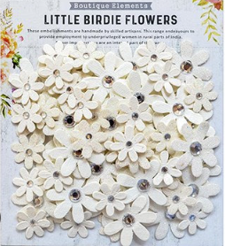 HANDMADE FLOWERS - SPARKLE FLORETTES MOON LIGHT 80PC