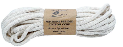 Macrame Braided Cord Natural 6mm 6Ply 15mtr