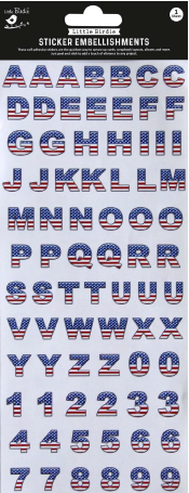 Peel Off Sticker Sheet - US Alphabets and Numbers