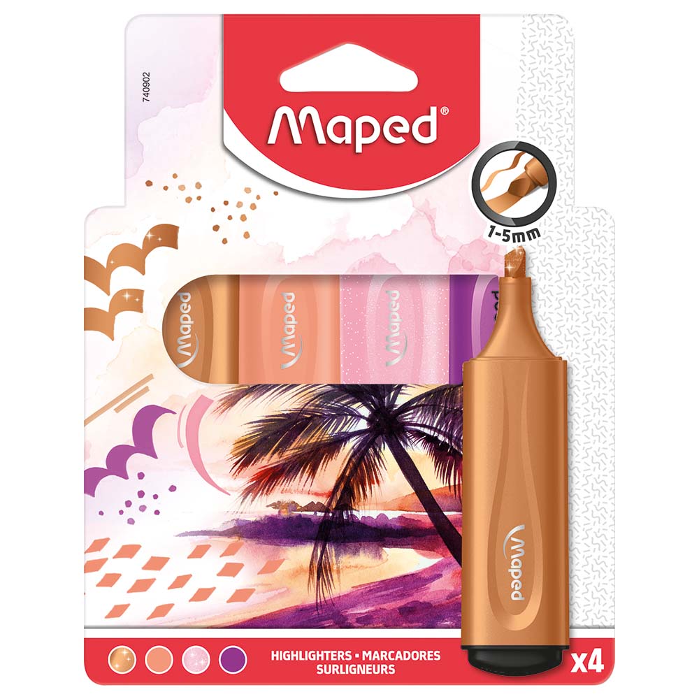 Highlighters Fluo Peps Sunset Pack 4 Colour