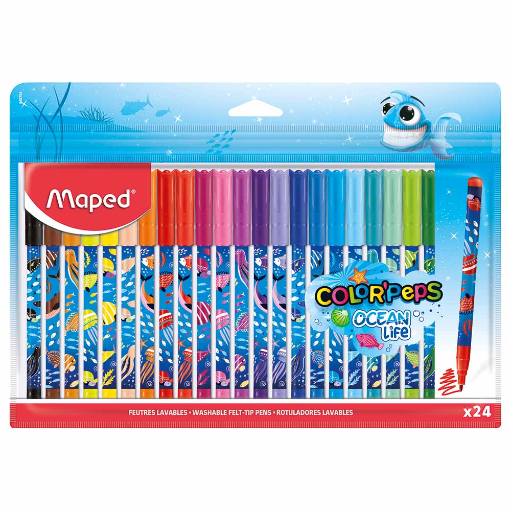 Colour Peps Felt Tip Ocean Deco 24 Colours