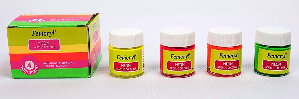 Fevicryl Acrylic Colour Neon 15ml Kit 4
