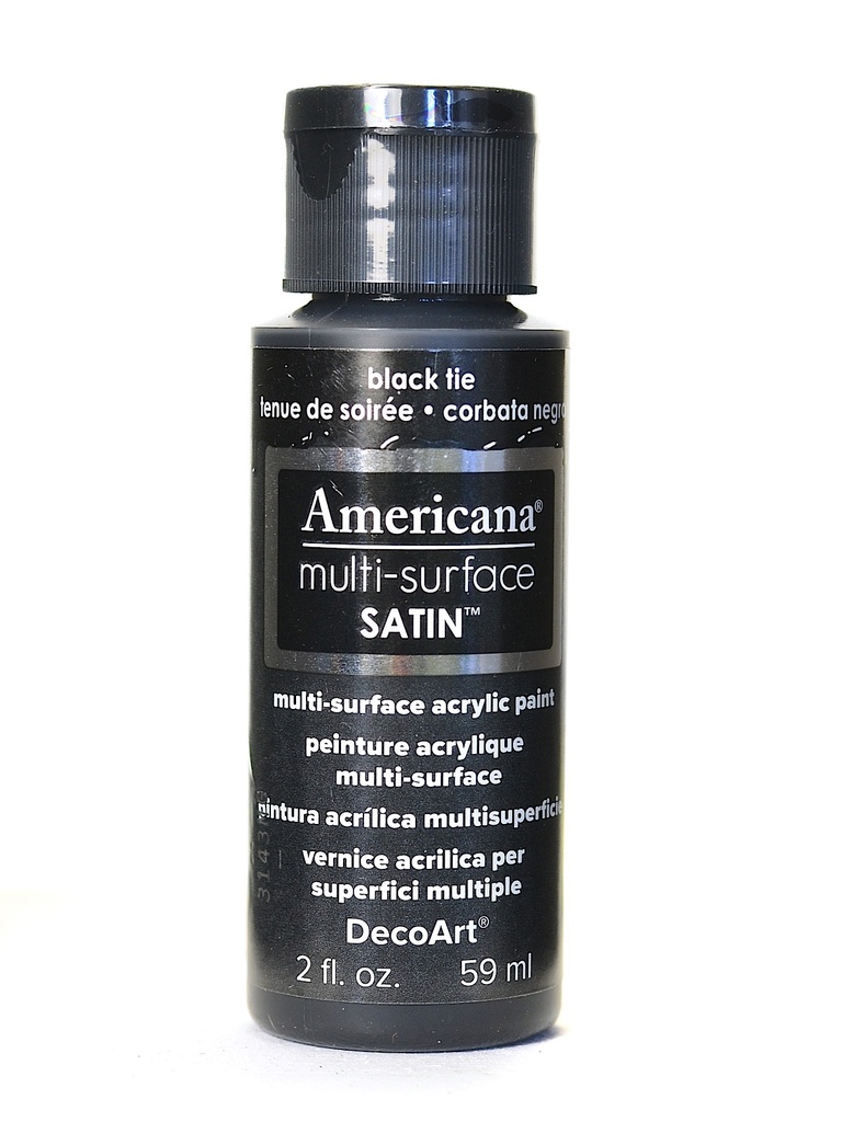 Multi Surface Satin Acrylics Black Tie 2 Oz.