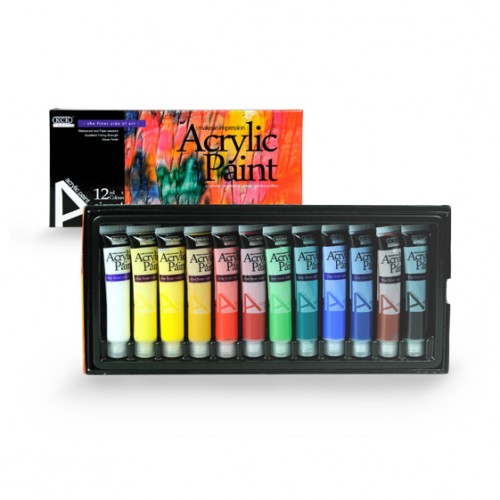 [0260832] KCK 12 COL ACRYLIC PAINT SET- 12ML