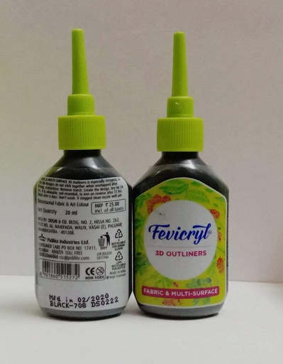 [0260920] Fevicryl Outliner 20ml Regular 708 Black
