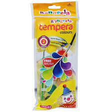[0260971] Tempera Colour 12 Shades 3ml with Brush
