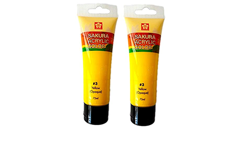 [0261722] Sakura Acrylic-C 75 ML Tube 3 Yellow 