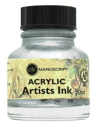 [0262134] Acrylic Artists Ink - 30ml - Metallic Silver